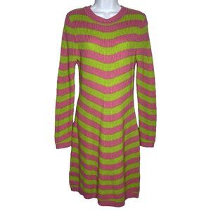 Victor Glemaud x Target Sweater Dress Pink Green Striped Retro Punk Mod